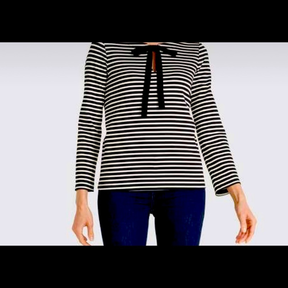 NWT Draper James Sailor Striped tee with bow